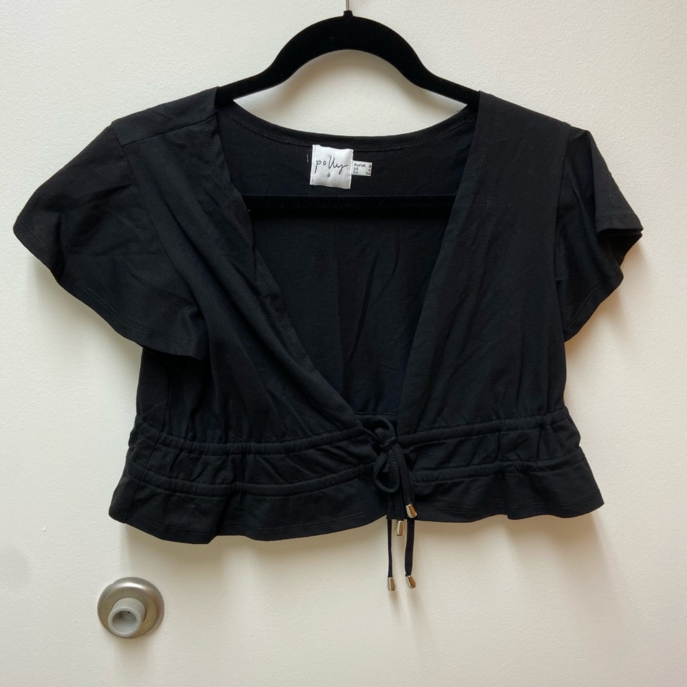 never worn! black short sleeve top